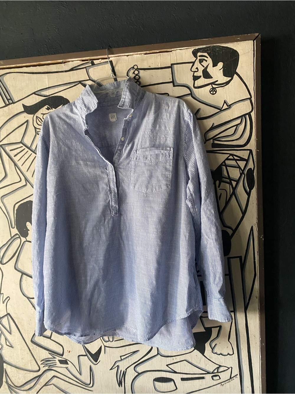 GAP Light Blue & White Striped Button-Down Shirt
